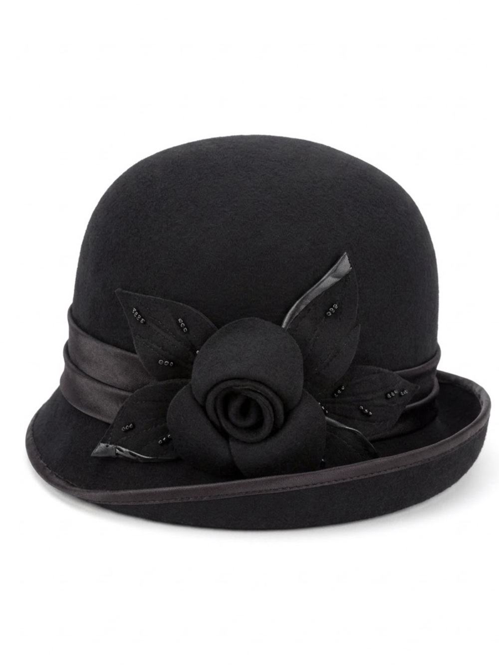 Vintage Style Black Cloche Hat